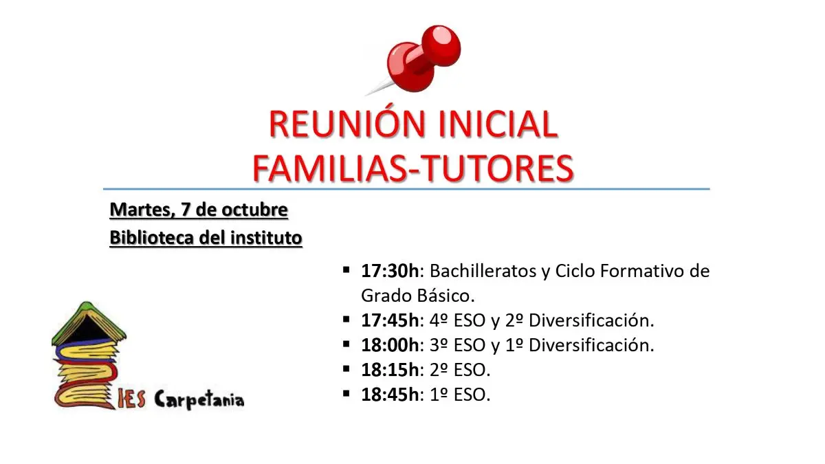 REUNIÓN INICIAL FAMILIAS-TUTORES